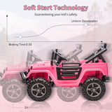 Garvee 24V 2-Seater Kids Electric Ride-On Truck – 4x4, Remote & Parental Control, Wireless Music, LED Lights, 3 Speeds, Gradual Start, 4-Wheel Suspension – Perfect Gift for Boys & Girls – Pink - Pink
