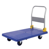 Garvee 40x24 Inch Flat Cart with Wheels, 2000 lb Capacity, Detachable Handle, Steel Platform, Nylon Casters, Heavy Duty Dolly for Warehouses - Blue
