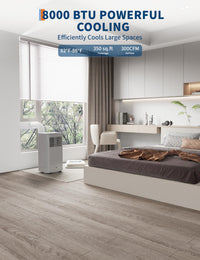 Garvee 8000 BTU Portable Air Conditioner with Cooling, Dehumidifier, Fan 3-IN-1 Indoor AC, Sleep Mode, 24H Timer, 2 Wind Speeds, Portable AC with Remote Control for Home Garage Offices