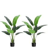 Garvee Bird of Paradise Artificial Plants 4ft Faux Trees Lush Green Leaves Flame Retardant Material Easy Maintenance Indoor Outdoor Decor - Textured Leaves