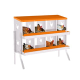 Garvee 8-Hole Bracket Legs Chicken Nesting Box Galvanized Steel Rustproof Automatic Egg Collection Ventilated Easy Install Wall or Freestanding for Chicken Coop Orange - Orange