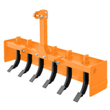 Garvee 3-Point Cultivator with Spring Steel Tines & 55" Box Scraper, Adjustable Cutting Edge, Rust-Proof Steel, Fits CAT-0 & CAT-1 Tractors, Land Leveling