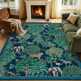 Garvee Animal Print Rug 5x7 Washable Area Rug with Non-Slip Backing, Faux Wool, Ultra-Soft Comfort, Kids Room Decor