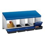 Garvee Roll Away Chicken Nesting Box with 4 Compartments – Removable Trays for Easy Cleaning – Heavy Duty Metal – Wall Mountable – Blue – Four Grids - Blue