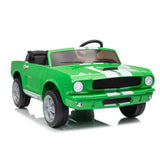 Garvee Ride - P Series: 24V 2-Seater Ride-On Shelby GT350 Electric Car with Remote Control, LED Lights, Safety Belt, 2 Speeds, Rechargeable Battery, Kids Toy Vehicle for Outdoor Fun - Green