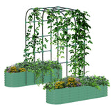 Garvee Galvanized Raised Garden Bed with 96" Vertical Arch Trellis - Rust-Resistant, Expandable Trellis - Steel, Plant Clips, Drainage Netting - Outdoor Garden, Patio, Greenhouse