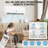Garvee Split Air Conditioner 9000 BTU Cooling Heating 20 SEER2 WiFi Control Turbo Mode Auto Swing 208/230V Home