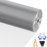 Garvee 23 Gauge Black Hardware Cloth 48"x50’ Roll, 0.25" Mesh, Heavy Duty Welded Wire, Rust-Resistant Steel, Includes Pliers & Gloves, Garden & Coop Fence - Silver