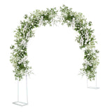 Garvee Metal Garden Arch Trellis 9.8'x7.2' Weatherproof Rust-Resistant Metal Sturdy Square Base Easy Assembly Outdoor Wedding Party Decor - White