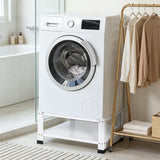 Garvee Heavy-Duty Washer Dryer Pedestal with Storage Shelf – 28.3" x 28.3" x 14", 800 lb Capacity, Anti-Vibration Rust-Resistant Steel Laundry Base for Front Load Machines – White, 1 Pack - White
