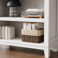 Garvee 71" Farmhouse Bookcase w/Adjustable Shelves & 31.5" Width, 5 Tier Tall Bookshelf with Wooden Legs, Rustic Vintage Book Shelf for Living Room Office Library, White