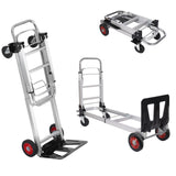 Garvee 2-in-1 Convertible Hand Truck Dolly Max 700 LBS, Telescoping Handle, Industrial Wheels, Metal Construction, Compact Storage, Warehouse & Garden Use - 