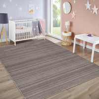 Garvee Modern Striped Washable Area Rug - Low Pile Non-Slip Contemporary Carpet - Soft, Collapsible, Mark Resistant Floor Mat for Living Room, Bedroom, Dining Room - Brown, 8x10ft (244x305cm)