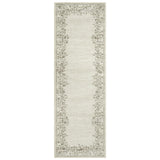 Garvee Beige 2x6 ft Washable Runner Rug, Modern Garden Floral Bordered Print, 100% Polyester 1160 gsm Faux Cashmere Surface, Foldable Low Pile Carpet with Non-Slip Backing for Hallway, Kitchen, Bedroom, Entryway and Laundry Room - Beige