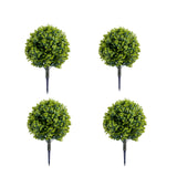 Garvee Realistic Artificial Topiary Eucalyptus Ball Trees Set of 4 – Faux Shrubs for Indoor/Outdoor Home & Garden Decor, Easy to Install, 23.6 Inch, with Metal Ground Spike – 4 Green PZ-1-202 Trees, Size 60x40cm
