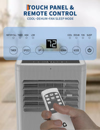 Garvee 8000 BTU Portable Air Conditioner with Cooling, Dehumidifier, Fan 3-IN-1 Indoor AC, Sleep Mode, 24H Timer, 2 Wind Speeds, Portable AC with Remote Control for Home Garage Offices