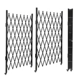 Garvee Double Foldable Security Gate 61"H x 122"W Aluminum Expandable Fence Portable Safety Barrier with Casters Retractable Driveway Gates 360°Rolling Barricade Gate Mobile Barricade Safety Barrier Black