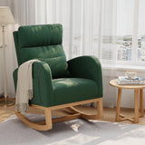 Garvee Green Sherpa Rocking Chair Adjustable Reclining Rocker With Armrest Pocket Cozy Living Room Nursery Chair Green Sherpa Upholstery - Darkgreen+ Corduroy