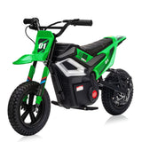 Garvee 24V Kids Electric Dirt Bike 350W Motor 13.7MPH Speed Rear Suspension Leather Seat Black Blue Green Red Rose White Outdoor Riding - Green