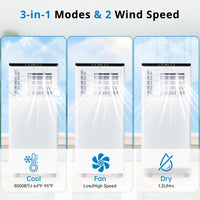 Garvee 8,000 BTU Portable Air Conditioners, Portable AC Unit for Room up to 350 sq.ft, Standing Air Conditioner with Cool, Dehumidifier & Fan Modes Remote Control, 24H Timer, Sleep Mode, Installation Kit