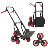 Garvee Stair Climbing Cart with 6 Wheels, Telescoping Handle, 330lb Capacity, Iron Frame, Elastic Ropes, Foldable, for Home & Warehouse Use