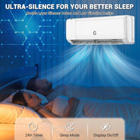 Garvee Split Air Conditioner 9000 BTU Cooling Heating 20 SEER2 WiFi Control Turbo Mode Auto Swing 208/230V Home
