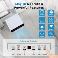 Garvee 8,000 BTU Portable Air Conditioners, Portable AC Unit for Room up to 350 sq.ft, Standing Air Conditioner with Cool, Dehumidifier & Fan Modes Remote Control, 24H Timer, Sleep Mode, Installation Kit
