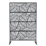 Garvee Metal Privacy Screen with Rust-Proof Scroll Design, Snap-Together Installation, Powder-Coated Steel, Weather-Resistant, Black, for Garden & Patio - Black