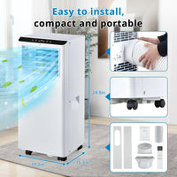 Garvee 8,000 BTU Portable Air Conditioners, Portable AC Unit for Room up to 350 sq.ft, Standing Air Conditioner with Cool, Dehumidifier & Fan Modes Remote Control, 24H Timer, Sleep Mode, Installation Kit