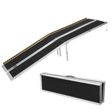 Garvee 10FT Portable Aluminum Wheelchair Ramp for Steps, Non-Skid Surface, Reflective Strips, Foldable, 600 Lbs Capacity, Home and Travel Use - 