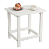 Garvee Weather Resistant HDPE Adirondack Square Outdoor Side Table – Durable, UV-Proof, Easy Assembly, Maintenance-Free – Small Patio End Table for Garden, Balcony, Porch, Beach, Pool – White - Dark Gray