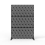 Garvee Outdoor Metal Privacy Screen 72"H x 47"W – Freestanding 3-Panel Decorative Fence Divider, Rust-Resistant Steel, Weatherproof for Patio, Garden or Balcony – Black - HA36 - Square - Black-2
