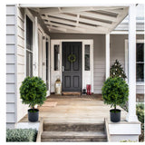 Garvee Set of 2 Artificial Boxwood Topiary Ball Trees - 20 Inch Dark Green Faux Plants Without Fruit - Realistic Potted Greenery for Indoor Outdoor Home, Porch, Garden Decor - Color: Dark Green, Specification: Without fruit 20in