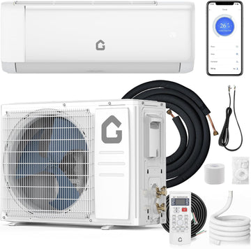 Garvee Split Air Conditioner 9000 BTU Cooling Heating 20 SEER2 WiFi Control Turbo Mode Auto Swing 208/230V Home