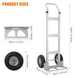 Garvee Heavy-Duty Aluminum Roll Cart Foldable 250kg Capacity Office Moving Delivery 10" Rubber Wheels Aluminum Alloy Base