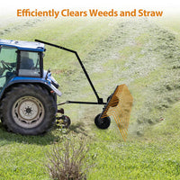 Garvee 60-Inch Tow Behind Lawn Dethatcher Rake – 24 Durable Spring Steel Tines – Heavy-Duty Landscaping Attachment – Compatible with ATV, Mower, Tractor, 48"/60" Toolbars, 3-Point Hitches – Ideal for Thatch, Leaves, Pine Needles – Split Orange Body