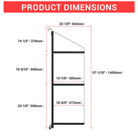 Garvee Shipping Container Shelving Brackets 4PCS, 3-Tier 22''D x 60''H Black Powder Coated Steel Shelf Support for Cargo Storage, Easy to Hang and Remove for Heavy Duty Containers, Workbenches