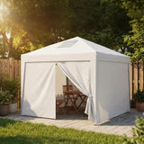 Garvee 9x9ft Pop-Up Canopy Tent Waterproof UPF50+ Oxford Fabric Heavy-Duty Steel Frame Portable with Roller Bag for Beach Market Tailgating - White