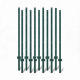 Garvee Metal U-Post Fence Posts Heavy Duty Rust-Resistant Green Powder-Coated No-Dig Installation Durable Outdoor Garden & Farm Fencing - Green