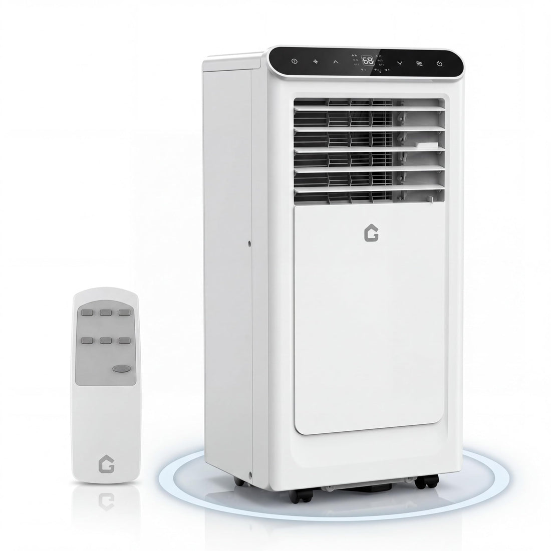 Garvee 10,000 BTU Portable Air Conditioner 3-In-1 Cooling Dehumidifier Fan For Bedrooms 450 Sq.Ft White Black Top Cover