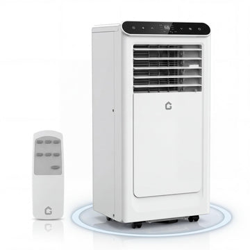 Garvee 10,000 BTU Portable Air Conditioner 3-In-1 Cooling Dehumidifier Fan For Bedrooms 450 Sq.Ft White Black Top Cover