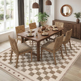 Garvee Washable Checkered Area Rug – Low-Pile Non-Slip Geometric Farmhouse Carpet for Living Room, Bedroom, Nursery – Camel, 5x7ft