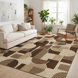 Garvee Washable Faux Jute Runner Rug 2x6 ft, 450 gsm 100% Polyester Geometric Printed Low Pile Carpet, Foldable Hallway Runner with Non-Slip TPR Backing, Stain-Resistant Easy-Care Indoor Floor Cover for Kitchen, Entryway, Hallway, Bathroom, Brown - Brown
