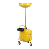 Garvee 8 Gallon Portable Waste Oil Drain Tank with Wheels, Adjustable Funnel Height, Steel Construction, Rustproof, 15" Funnel, Auto Repair Use - Yellow