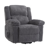Garvee Corduroy Recliner Chair, Manual Recliner Sofa with Handle, Pillow Top Arms, Thick Padding, Side Pocket, 400Lbs Capacity, Adjustable Recliner for Living Room, Bedroom, Home Theater, Dark Grey - Dark Grey