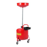 Garvee Oil Drain Tank 8 Gallon Air Operated Drainer Adjustable Funnel Height Pressure Valve Steel Wheels Portable for Auto Repair - Red