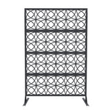 Garvee 70" Metal Privacy Screen Panel - Rustproof, Weather-Resistant, Modern Geometric Design - Freestanding, Durable Outdoor Fence for Patio & Garden - Black