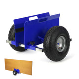 Garvee Panel Dolly with 600 LBS Capacity Adjustable Clamp & Inflatable 10" Rubber Tires Alloy Steel Frame Anti-Scratch Mats Drywall Transport - Blue