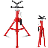 Garvee V Head Pipe Jack Stand Heavy Duty 2500LB Adjustable 28-52 Inch Carbon Steel Foldable Portable for Metal Fabrication Workshops - Red