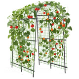 Garvee Garden Arch Trellis, 7.5Ft Tall Metal Garden Trellis with Netting for Climbing Plants, Vegetables, Flowers, Outdoor Pergola Arbor Wedding Party Decoration, Black - Black